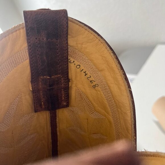 Rod Patrick Mens Cowboy Boots 9.5B Perro Loco Brown Leather Western Square Toe - Picture 12 of 14